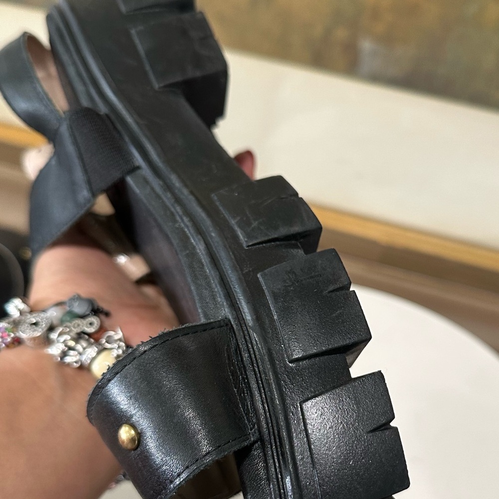 🌸SANDRO MASCOLINI🌸 Strappy Platform Lug Sole Sandals Black Size: 8.5M - Picture 14 of 16
